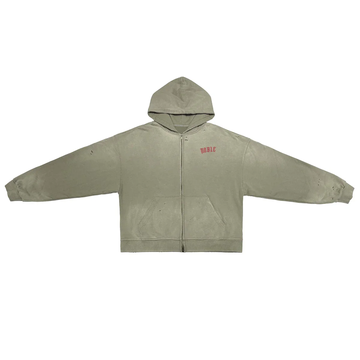 Distressed Dystopian Zip Hoodie (Unisex, 420GSM)