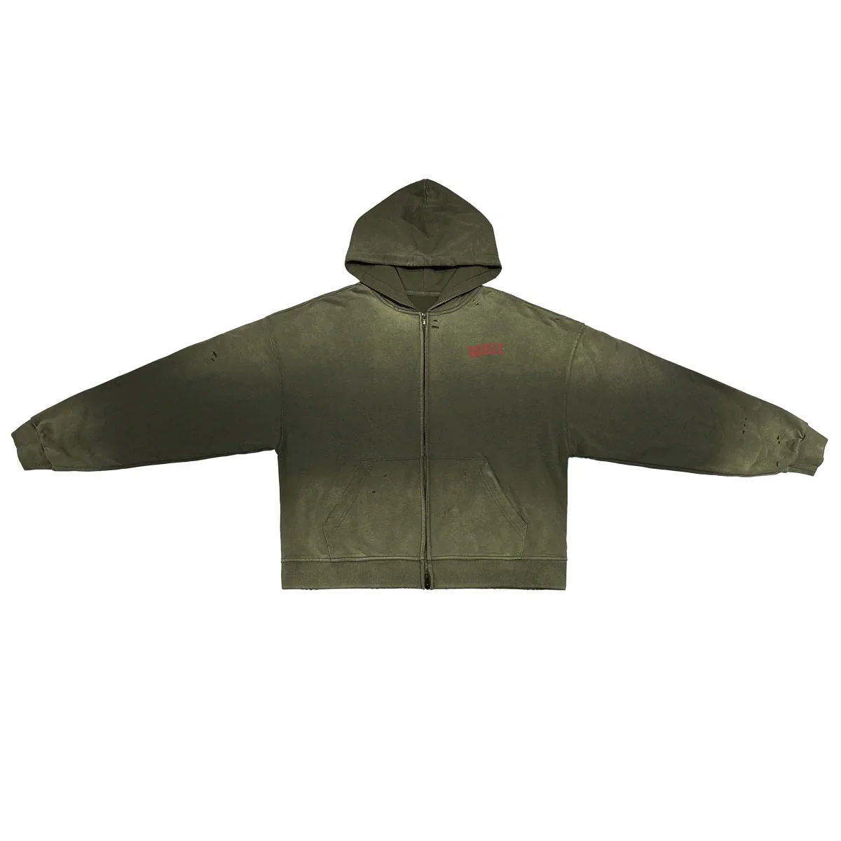 Distressed Dystopian Zip Hoodie (Unisex, 420GSM)