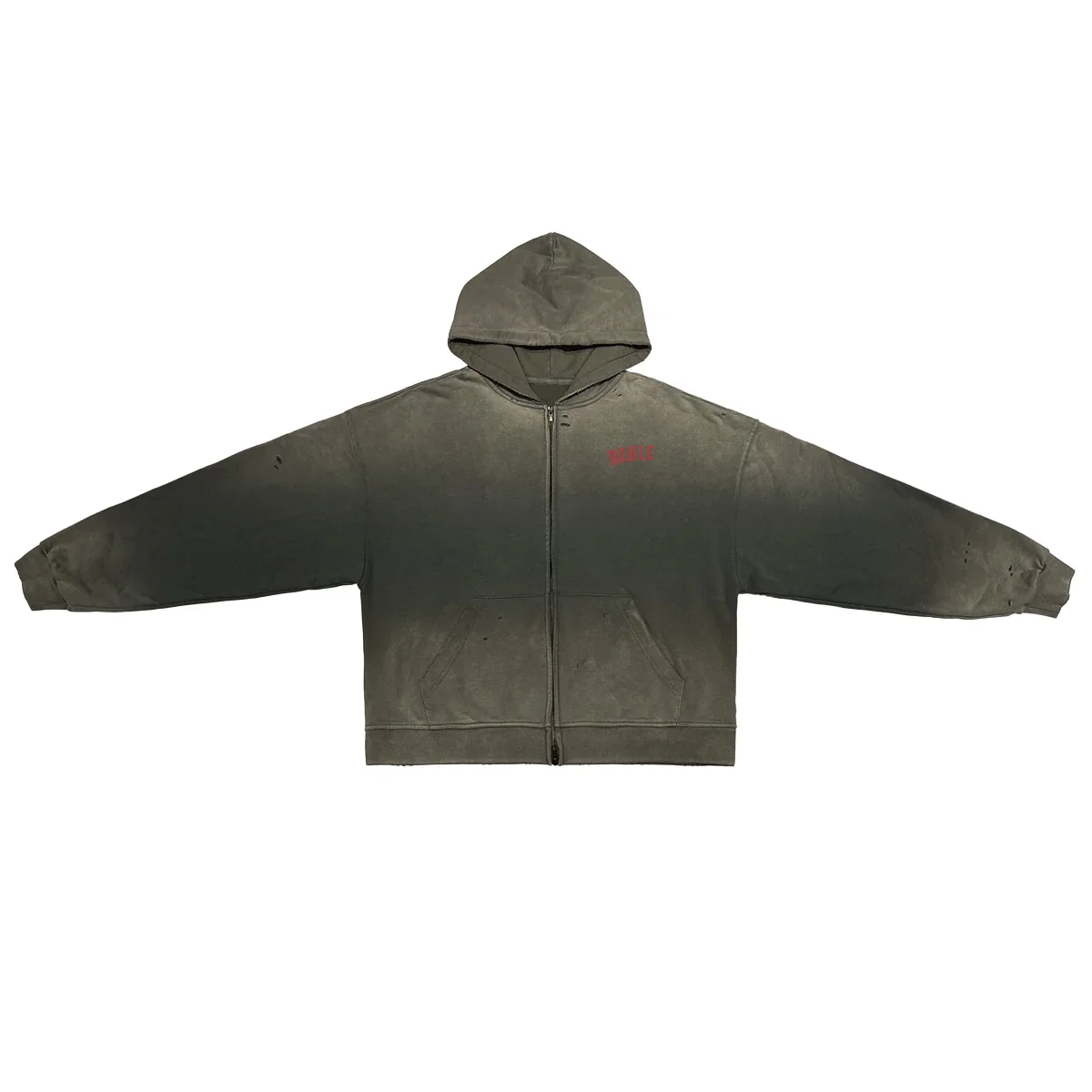 Distressed Dystopian Zip Hoodie (Unisex, 420GSM)