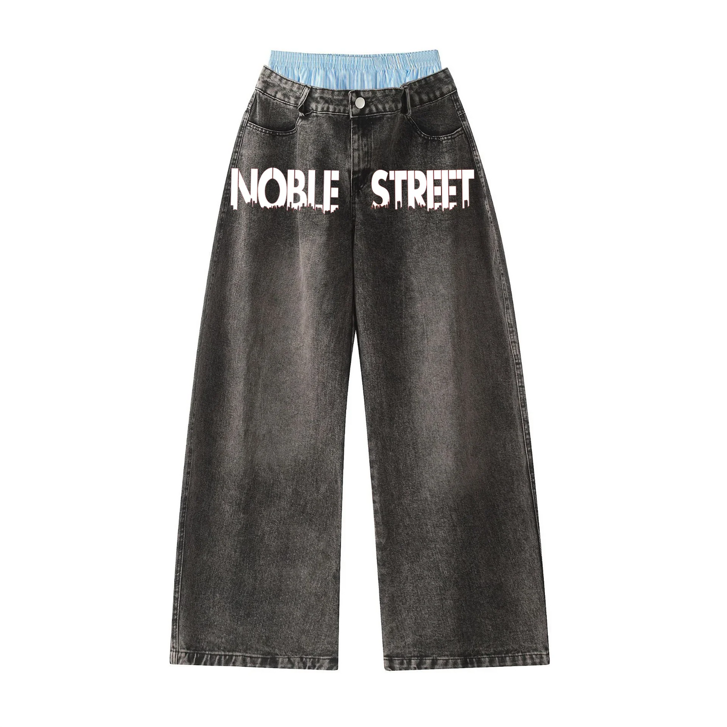 Double Waist Wide Leg Hip-Hop Jeans (Unisex)