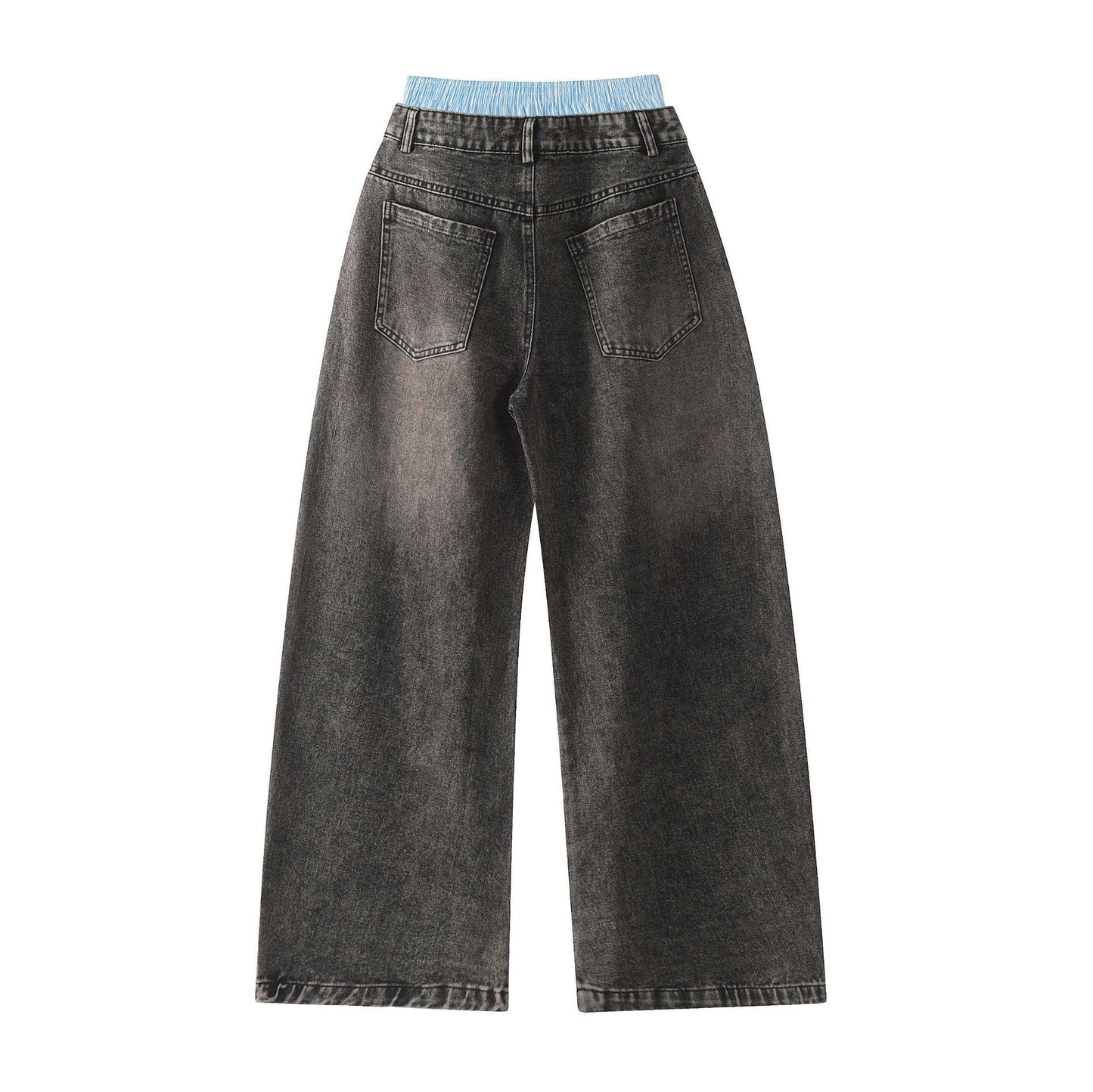 Double Waist Wide Leg Hip-Hop Jeans (Unisex)