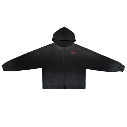 Distressed Dystopian Zip Hoodie (Unisex, 420GSM)