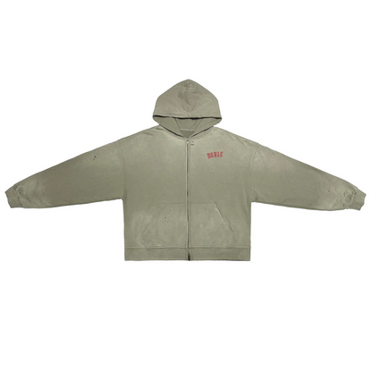 Distressed Dystopian Zip Hoodie (Unisex, 420GSM)